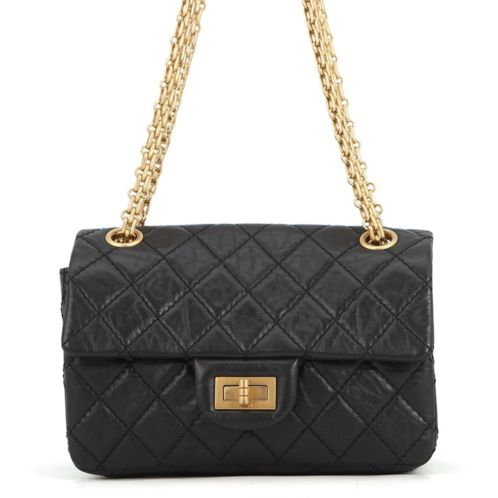 Chanel Chain Shoulder Bag Matelassé 2.55 Mini Aged Calf Leather AS0874 CHANEL...
